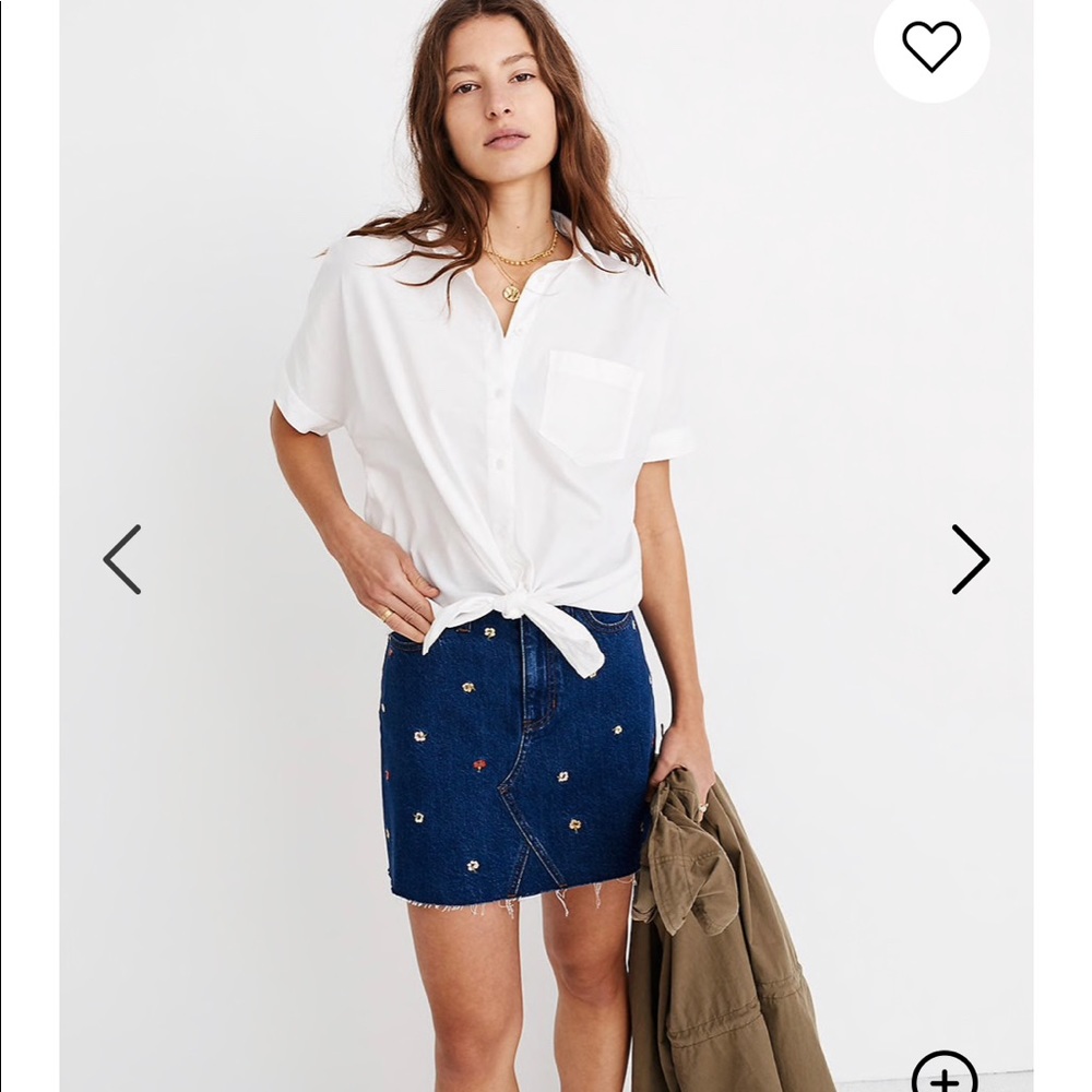 Madewell Tie-front short sleeved shirt, white, XXS